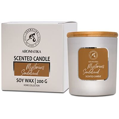Trust Vela perfumada de sândalo 200 g 45 horas de combustão vela de cera de soja de frasco de vidro com óleo essencial natural fragrância para casa aromaterapia SPA cozinha casa de banho Trust Vela perfumada de sândalo 200 g 45 horas de combustão vela de cera de soja de frasco de vidro com óleo essencial natural fragrância para casa aromaterapia SPA cozinha casa de banho