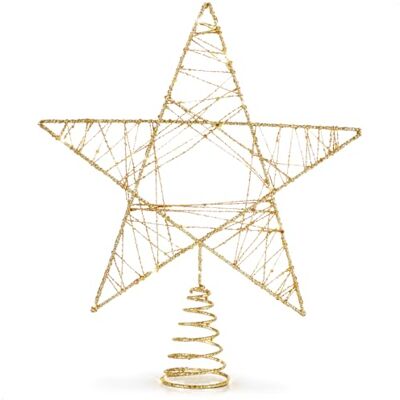 com-four ® Deco Star Christmas Estrela de decoração de Natal em Metal Poinsettia em pé com Purpurina e Lantejoulas Toupeira de árvore de Natal Dourada (dourado/27cm) com-four ® Deco Star Christmas Estrela de decoração de Natal em Metal Poinsettia em pé com Purpurina e Lantejoulas Toupeira de árvore de Natal Dourada (dourado/27cm)