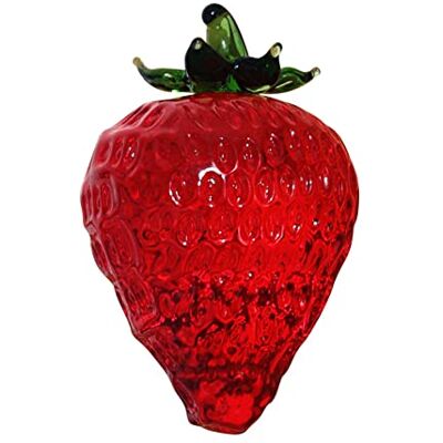 Yangshine Estátua de morango de vidro ornamento de escultura de fruta artificial estátua de mesa pisa-papéis ornamento de vidro para decoração de casa morango Yangshine Estátua de morango de vidro ornamento de escultura de fruta artificial estátua de mesa pisa-papéis ornamento de vidro para decoração de casa morango
