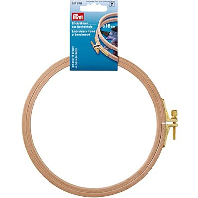 Prym Cor natural (0,8 x 16 cm) faia madeira bordada moldura com latão parafuso 1 peça Prym Cor natural (0,8 x 16 cm) faia madeira bordada moldura com latão parafuso 1 peça