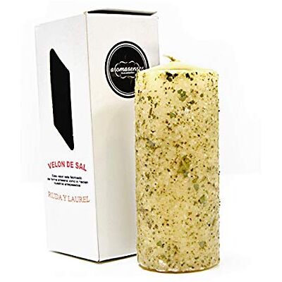 AROMASENSES Velas Artesanais Feitas à Mão Velão de Sal Ruda e Loureiro (5,5 cm x 15 cm) Proteção e Limpeza Afasta a Má Sorte AROMASENSES Velas Artesanais Feitas à Mão Velão de Sal Ruda e Loureiro (5,5 cm x 15 cm) Proteção e Limpeza Afasta a Má Sorte