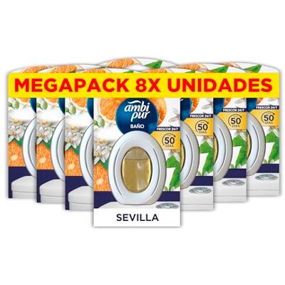 Ambi Pur Ambipur Ambientador para casa de banho, elimina e evita maus odores na casa de banho, fragrância laranja e canela, conjunto de 8 unidades Ambi Pur Ambipur Ambientador para casa de banho, elimina e evita maus odores na casa de banho, fragrância laranja e canela, conjunto de 8 unidades