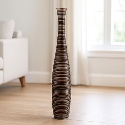 LEEWADEE Vaso de chão grande 105 cm madeira de cabo Pampa & flores secas LEEWADEE Vaso de chão grande 105 cm madeira de cabo Pampa & flores secas