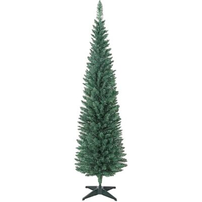 HOMCOM Árvore de Natal estreita 180 cm com 321 ramos verde Árvore de Natal artificial, suporte metálico, fácil de montar, decoração para interiores, casa, escritório HOMCOM Árvore de Natal estreita 180 cm com 321 ramos verde Árvore de Natal artificial, suporte metálico, fácil de montar, decoração para interiores, casa, escritório
