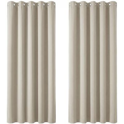 Deconovo Cortinas de Quarto Infantil de Sala Suaves Modernas com Olhais 2 Peças 168 x 229 cm Bege Claro Deconovo Cortinas de Quarto Infantil de Sala Suaves Modernas com Olhais 2 Peças 168 x 229 cm Bege Claro