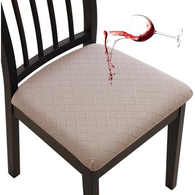 Fuloon Capas cadeira, conjunto de 6 capas cadeiras ajustáveis impermeável, capas para cadeiras de sala de jantar fáceis de instalar super macias Fuloon Capas cadeira, conjunto de 6 capas cadeiras ajustáveis impermeável, capas para cadeiras de sala de jantar fáceis de instalar super macias