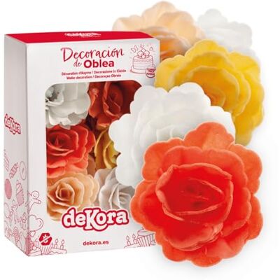 dekora Rosas de Hóstia de Outono Flores comestíveis para decorar bolos, pastéis, cupcakes e outras receitas Ingredientes Naturais Cores Sortidas 7cm dekora Rosas de Hóstia de Outono Flores comestíveis para decorar bolos, pastéis, cupcakes e outras receitas Ingredientes Naturais Cores Sortidas 7cm