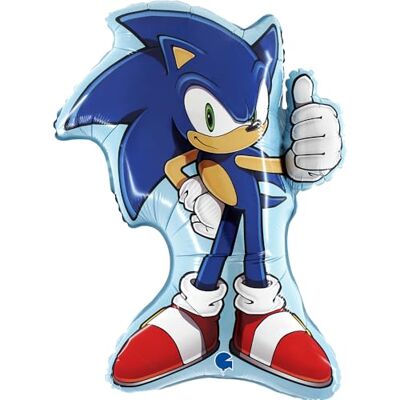 Grabo Balão sonic com personagem inteira. Balão para festas infantis em forma de sónico, de papel alumínio com palhinha para encher. Balões de cores fabricados na Itália 49 x 64 cm Grabo Balão sonic com personagem inteira. Balão para festas infantis em forma de sónico, de papel alumínio com palhinha para encher. Balões de cores fabricados na Itália 49 x 64 cm