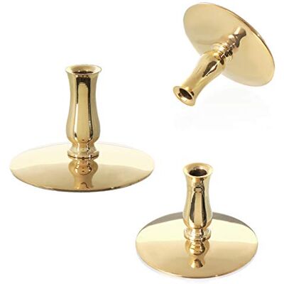 NKlaus 3 x castiçal de latão dourado velas de cera de abelha até Ø 6,7 mm candelabro de casamento NKlaus 3 x castiçal de latão dourado velas de cera de abelha até Ø 6,7 mm candelabro de casamento