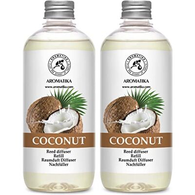 Trust Recarga difusor coco 2 x 500 ml, fragrâncias de duradouras, ambientador, difusor de hastes, substituição difusor em coco sem hastes, difusor cromado de coco, fragrância para casa Trust Recarga difusor coco 2 x 500 ml, fragrâncias de duradouras, ambientador, difusor de hastes, substituição difusor em coco sem hastes, difusor cromado de coco, fragrância para casa