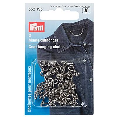 Prym 552195, correntes para pendurar casacos, prateado, 3 peças Prym 552195, correntes para pendurar casacos, prateado, 3 peças
