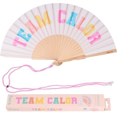 Fisura Ventilador original com mensagem "team calor". Cabide incluído. Fisura Ventilador original com mensagem "team calor". Cabide incluído.