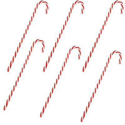 TRIXES Bastões de doces x 6 plástico torcido 15 cm decorações para árvore de Natal pacote de seis decorações de bengala de doces decorações para árvore de Natal em vermelho, branco e verde TRIXES Bastões de doces x 6 plástico torcido 15 cm decorações para árvore de Natal pacote de seis decorações de bengala de doces decorações para árvore de Natal em vermelho, branco e verde