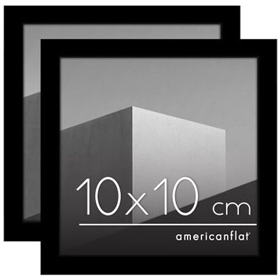 Americanflat Moldura para fotos de 10 x 10 cm preto moldura de fotos de 10 x 10 cm de molde fina com vidro inquebrável, acessórios para pendurar e pé para parede e mesa 2 unidades Americanflat Moldura para fotos de 10 x 10 cm preto moldura de fotos de 10 x 10 cm de molde fina com vidro inquebrável, acessórios para pendurar e pé para parede e mesa 2 unidades