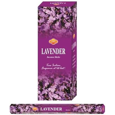 AROMASENSES Incenso de lavanda hexagonal Caixa de 6 tubos com 20 varetas c/u Aroma floral, reduz o stress, a ansiedade e a tensão mental, para meditação, práticas espirituais AROMASENSES Incenso de lavanda hexagonal Caixa de 6 tubos com 20 varetas c/u Aroma floral, reduz o stress, a ansiedade e a tensão mental, para meditação, práticas espirituais