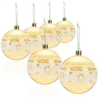 com-four ® 6x bolas de Natal, bolas de Natal de plástico inquebráveis para o Natal, enfeites de Natal para árvore de Natal com pendentes com-four ® 6x bolas de Natal, bolas de Natal de plástico inquebráveis para o Natal, enfeites de Natal para árvore de Natal com pendentes