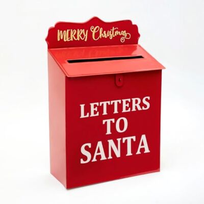 LOLAhome Caixa de correio de Natal decorativa para pendurar na parede ou na porta. Feito de metal de alta durabilidade em cor vermelha intensa. Ideal para cartas e decoração. Mede 23 x 11 x 33 cm. LOLAhome Caixa de correio de Natal decorativa para pendurar na parede ou na porta. Feito de metal de alta durabilidade em cor vermelha intensa. Ideal para cartas e decoração. Mede 23 x 11 x 33 cm.
