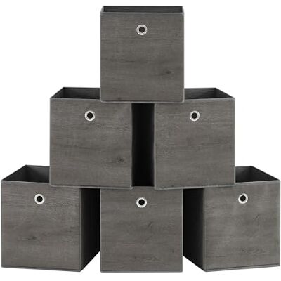 SONGMICS Caixa de Armazenamento, Conjunto de 6 Caixas de Armazenamento com Alça, Caixa Organizadora de Tecido Oxford e Tecido Não Tecido, 26 x 26 x 28 cm, Ajustável, Dobrável, Cinza Fosco RFB126G01 Caja Organizadora, Ajustable, Plegable, Tela Oxford y T SONGMICS Caixa de Armazenamento, Conjunto de 6 Caixas de Armazenamento com Alça, Caixa Organizadora de Tecido Oxford e Tecido Não Tecido, 26 x 26 x 28 cm, Ajustável, Dobrável, Cinza Fosco RFB126G01 Caja Organizadora, Ajustable, Plegable, Tela Oxford y T