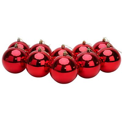 TOYLAND - 10 Extra Large 100mm RED - Bolas de Natal TOYLAND - 10 Extra Large 100mm RED - Bolas de Natal