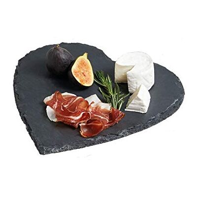 KitchenCraft Artesà tábua de cozinha ardósia com design de coração 25 x 25 cm KitchenCraft Artesà tábua de cozinha ardósia com design de coração 25 x 25 cm