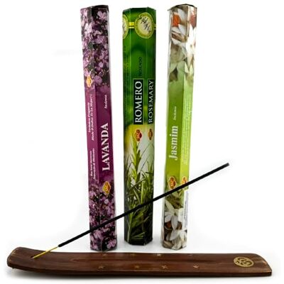 AROMASENSES . incensos Sac 3 caixas com 20 varetas cada, lavanda alecrim jasmim mesa aromaterapia de presente aromas agradáveis, florais, ervas AROMASENSES . incensos Sac 3 caixas com 20 varetas cada, lavanda alecrim jasmim mesa aromaterapia de presente aromas agradáveis, florais, ervas