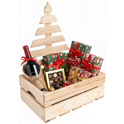 Creative Caixa de madeira natural com árvore de Natal 30 x 20 x 40 cm cesta de madeira para vinho, presentes, brinquedos, armazenamento decoração para o Natal Cesta de Madera para Vino, Regalos, Juguetes, Almacenamiento Decoración para Navidad Creative Caixa de madeira natural com árvore de Natal 30 x 20 x 40 cm cesta de madeira para vinho, presentes, brinquedos, armazenamento decoração para o Natal Cesta de Madera para Vino, Regalos, Juguetes, Almacenamiento Decoración para Navidad