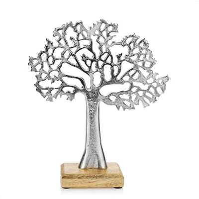 com-four ® Árvore de metal sobre base de madeira, árvore decorativa de metal com-four ® Árvore de metal sobre base de madeira, árvore decorativa de metal