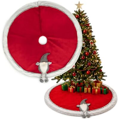 com-four ® Manta de árvore de Natal premium para proteger contra agulhas de pinheiro manta de árvore de Natal redonda para árvore de Natal base com elfos de Natal com-four ® Manta de árvore de Natal premium para proteger contra agulhas de pinheiro manta de árvore de Natal redonda para árvore de Natal base com elfos de Natal
