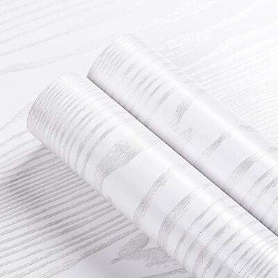 Livelynine Papel autocolante para móveis madeira branco vinil cozinha móveis branco vinil para portas papel de vinil autocolante para bancada de cozinha branco autocolante 40 cm x 2 M Livelynine Papel autocolante para móveis madeira branco vinil cozinha móveis branco vinil para portas papel de vinil autocolante para bancada de cozinha branco autocolante 40 cm x 2 M
