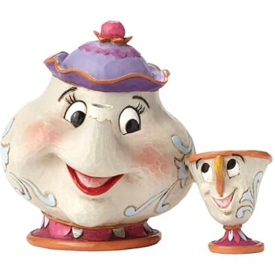 Enesco Disney, Figura da Senhora Potts e Chip de "A Bela e a Fera", para colecionar, Enesco Disney, Figura da Senhora Potts e Chip de "A Bela e a Fera", para colecionar,