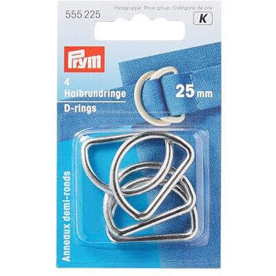 Prym D-Rings, poliéster, prateado, tamanho único Prym D-Rings, poliéster, prateado, tamanho único