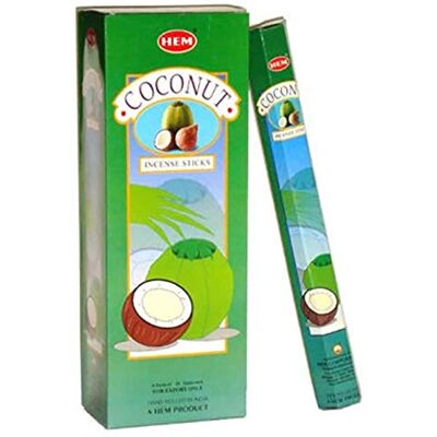 HEM Haste de incenso , hexa de coco, 6 embalagens x 20 varas = 120 varas HEM Haste de incenso , hexa de coco, 6 embalagens x 20 varas = 120 varas