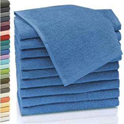 ZOLLNER 10 toalhas de toucador, 30 x 50 cm, algodão, 420 g, azul ZOLLNER 10 toalhas de toucador, 30 x 50 cm, algodão, 420 g, azul