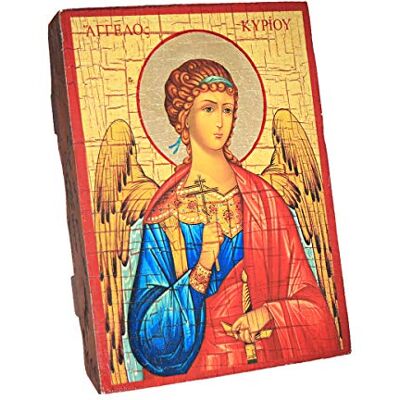 NKlaus Anjo da guarda, ícone cristão de madeira 16 x 12,5 cm feito à mão anjo Hranitel 37029 NKlaus Anjo da guarda, ícone cristão de madeira 16 x 12,5 cm feito à mão anjo Hranitel 37029
