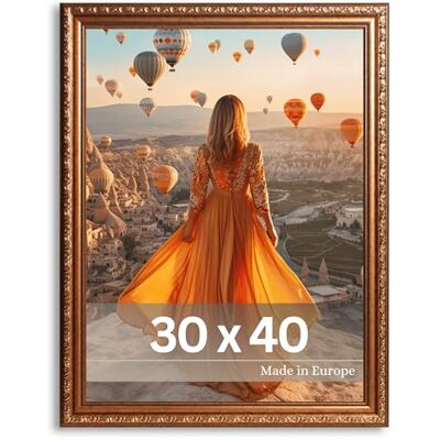 Victor marco de fotos “Chagall” marrón oro 30x40 cm Estilo barroco vintage – vidrio real – apto para certificados – decoración para el hogar Victor marco de fotos “Chagall” marrón oro 30x40 cm Estilo barroco vintage – vidrio real – apto para certificados – decoración para el hogar