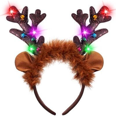 JOYIN Faixa de cabeça de Natal com luzes LED para adultos e crianças, acessórios de Natal JOYIN Faixa de cabeça de Natal com luzes LED para adultos e crianças, acessórios de Natal