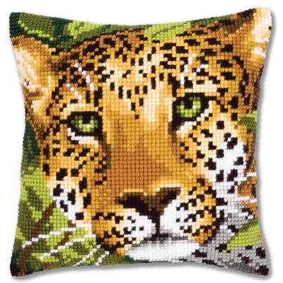 Vervaco Ponto cruz kit almofada decorativa o leopardo artesanato adultos decoração bordar kit iniciantes completo DIY bordado criativo presente ca. 40 x 40 cm Cross Stitch Embroidery Vervaco Ponto cruz kit almofada decorativa o leopardo artesanato adultos decoração bordar kit iniciantes completo DIY bordado criativo presente ca. 40 x 40 cm Cross Stitch Embroidery