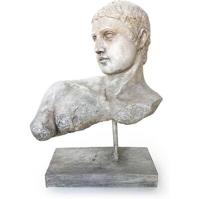 ROCKING GIFTS Figura decorativa peito grego romano escultura clássica antiga de resina com efeito pedra estátua de deuses da mitologia para decoração de casa, sala de estar ou quarto 28 cm ROCKING GIFTS Figura decorativa peito grego romano escultura clássica antiga de resina com efeito pedra estátua de deuses da mitologia para decoração de casa, sala de estar ou quarto 28 cm
