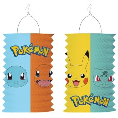 amscan Lanterna de Pokémon para aniversário e festas infantis, tamanho: 28 cm, com porta-velas, de papel e metal, design de pokémon amscan Lanterna de Pokémon para aniversário e festas infantis, tamanho: 28 cm, com porta-velas, de papel e metal, design de pokémon