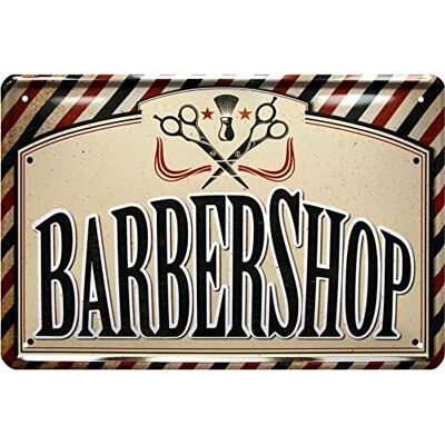 Barber Shop 708 Cartaz decorativo de chapa (20 x 30 cm), design com texto em alemão Barber Shop 708 Cartaz decorativo de chapa (20 x 30 cm), design com texto em alemão