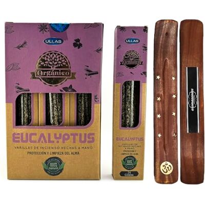 AROMASENSES .- Incenso Eucalipto Sahumerio Orgânico Ullas 100% Natural Feito à Mão 25 gr x 12 = 300gr Relaxamento Meditação Yoga + 1 Tabuleiro AROMASENSES .- Incenso Eucalipto Sahumerio Orgânico Ullas 100% Natural Feito à Mão 25 gr x 12 = 300gr Relaxamento Meditação Yoga + 1 Tabuleiro