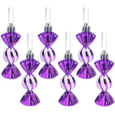 Christmas Concepts ® Pacote de mini ornamentos em forma de doce de 6 a 8 cm (3,2") decorados com purpurinas e brilho decorações para árvores de Natal (roxo) Christmas Concepts ® Pacote de mini ornamentos em forma de doce de 6 a 8 cm (3,2") decorados com purpurinas e brilho decorações para árvores de Natal (roxo)