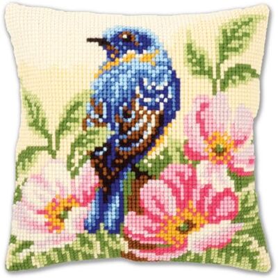 Vervaco Vogel na divoké růži polštář s křížovým stehem - Almofada decorativa Vervaco Vogel na divoké růži polštář s křížovým stehem - Almofada decorativa