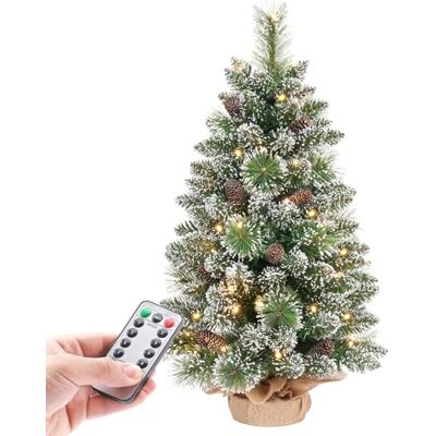 YORBAY Mini árvore de Natal com iluminação LED e neve branca, 70 cm, com ponta de estrela e pinhas de pinheiro autênticas, para decoração de Natal, Advento (70 cm com comando à distância) Nieve Blanca con Punta de Estrella y Piñas de Pino Auténticas Min YORBAY Mini árvore de Natal com iluminação LED e neve branca, 70 cm, com ponta de estrela e pinhas de pinheiro autênticas, para decoração de Natal, Advento (70 cm com comando à distância) Nieve Blanca con Punta de Estrella y Piñas de Pino Auténticas Min