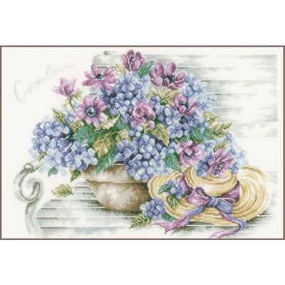 Lanarte Kits de ponto cruz contagem completa arte de parede DIY HORTÊNSIAS Set artesanato adultos Set decoração sala criativa presente ca. 44x34cm Cross Stitch Embroidery Lanarte Kits de ponto cruz contagem completa arte de parede DIY HORTÊNSIAS Set artesanato adultos Set decoração sala criativa presente ca. 44x34cm Cross Stitch Embroidery