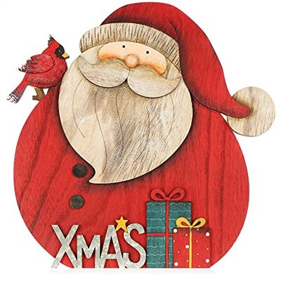 com-four ® Expositor decorativo para o Natal, pai Natal de madeira Enfeite de Natal para decorar e oferecer com-four ® Expositor decorativo para o Natal, pai Natal de madeira Enfeite de Natal para decorar e oferecer