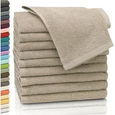 ZOLLNER 10 toalhas de toucador, 30 x 50 cm, algodão, 420 g, bege escuro ZOLLNER 10 toalhas de toucador, 30 x 50 cm, algodão, 420 g, bege escuro