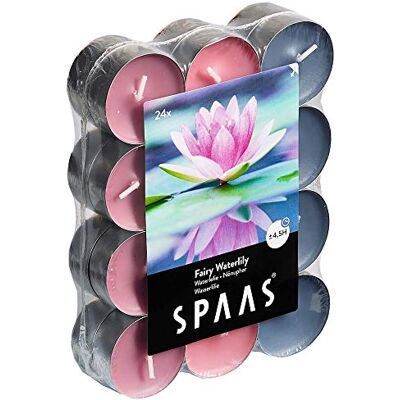 Spaas 24 velas aromáticas de cores sortidas, ± 4,5 horas Fairy Waterlily 0338337,999 D, 39 x 16 mm, cinzento/azul Spaas 24 velas aromáticas de cores sortidas, ± 4,5 horas Fairy Waterlily 0338337,999 D, 39 x 16 mm, cinzento/azul