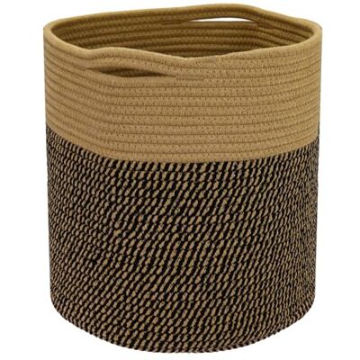 HMF Cesta de armazenamento com alças ocultas, cesta redonda para Kallax 31 x 31 cm preto mel HMF Cesta de armazenamento com alças ocultas, cesta redonda para Kallax 31 x 31 cm preto mel