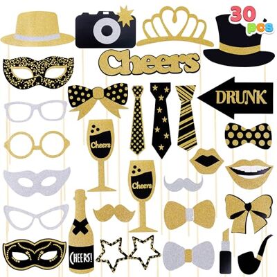 JOYIN Conjunto de 30 acessórios para cabine de fotos, decorações para festas, acessórios para fotos e decoração de mesas para aniversários, casamentos, Halloween e Natal. JOYIN Conjunto de 30 acessórios para cabine de fotos, decorações para festas, acessórios para fotos e decoração de mesas para aniversários, casamentos, Halloween e Natal.